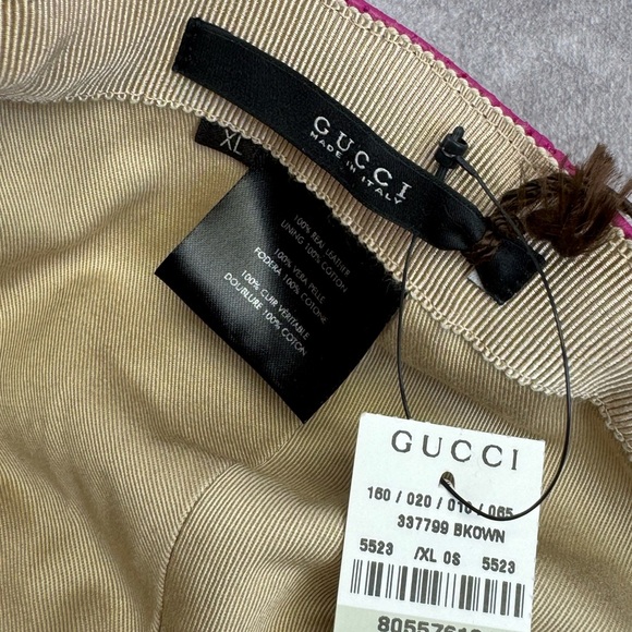 Gucci Fuchsia Lambskin Leather Pink Hat NWT - Picture 9 of 12